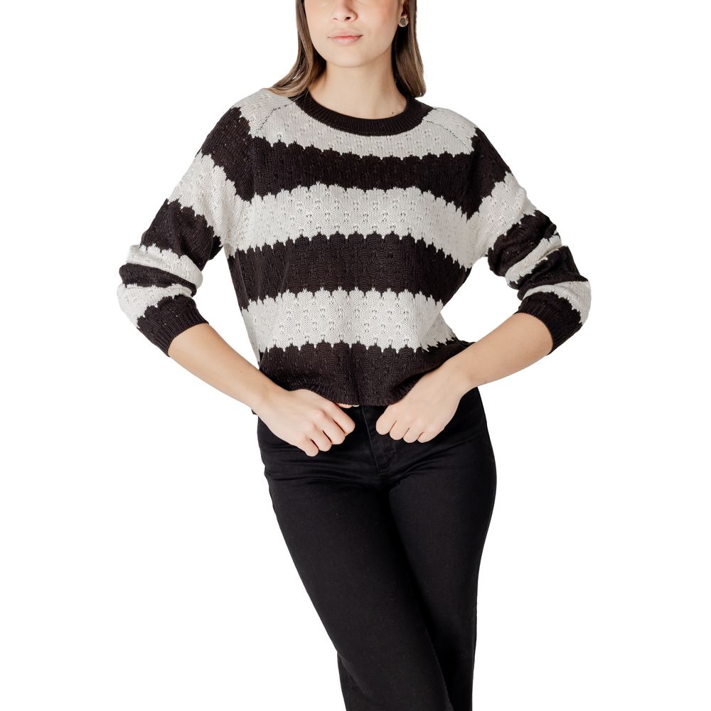 Jacqueline De Yong Schwarz-weißer Marabu-Pullover