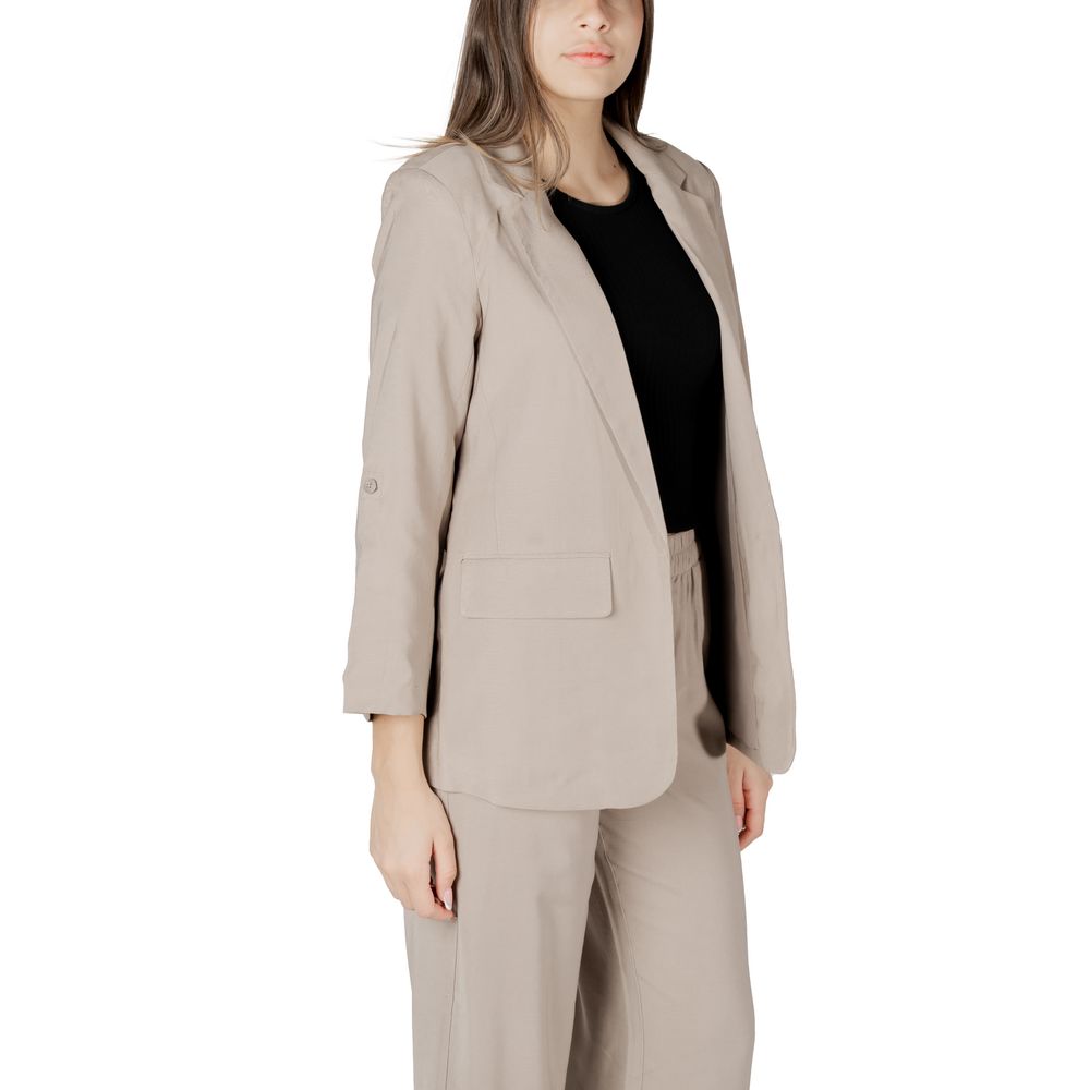 Only – Beigefarbener Viskose-Blazer