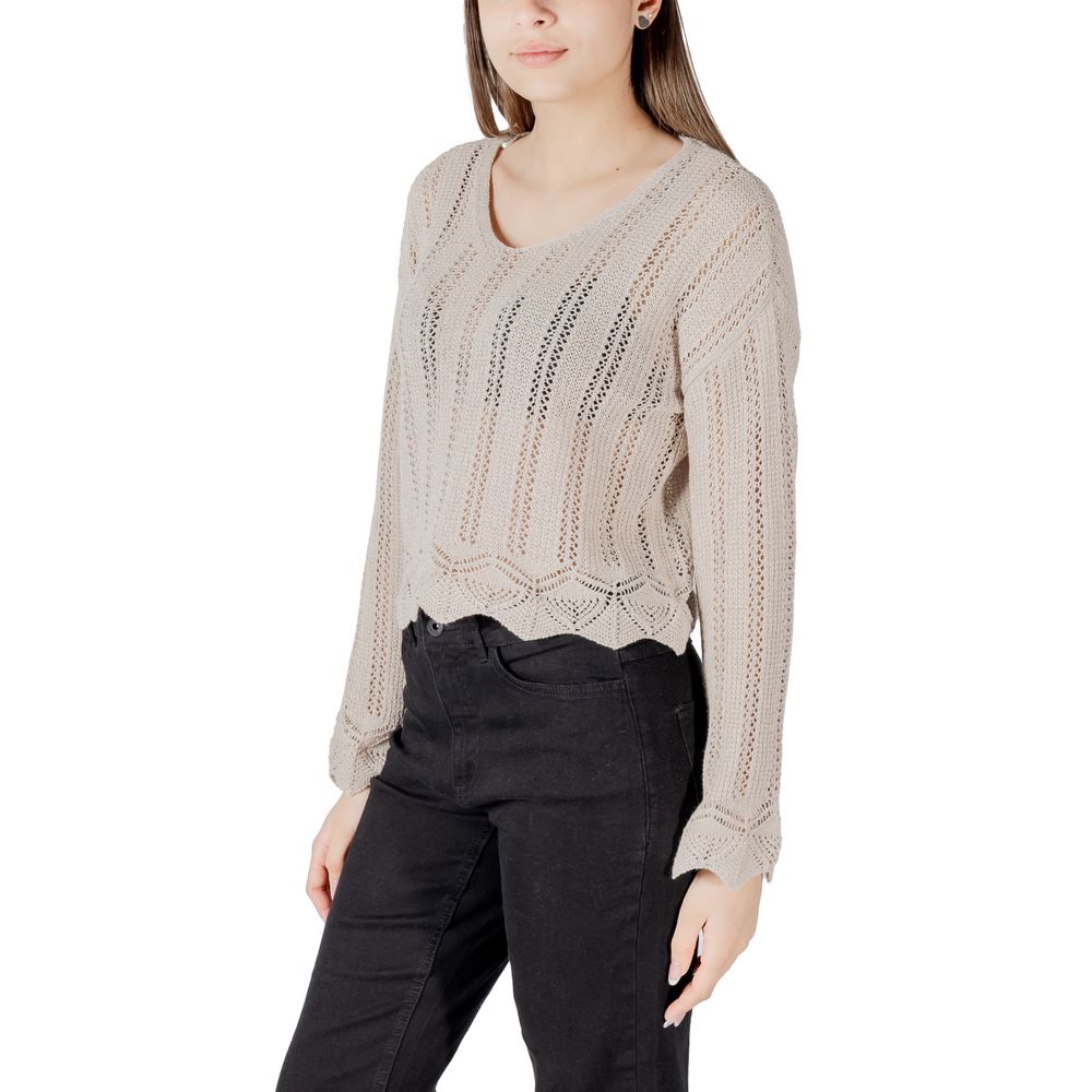 Only – Beigefarbene Sportbekleidung aus recycelter Baumwolle