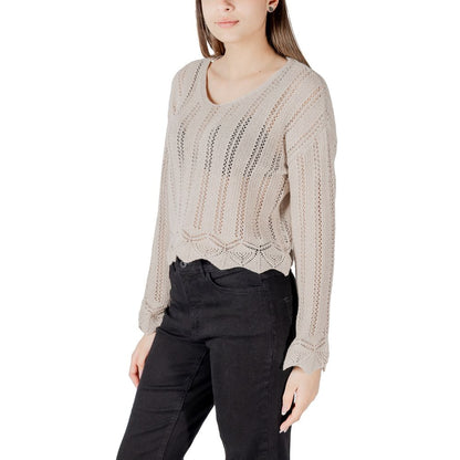 Only – Beigefarbene Sportbekleidung aus recycelter Baumwolle