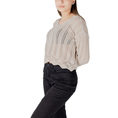 Only – Beigefarbene Sportbekleidung aus recycelter Baumwolle