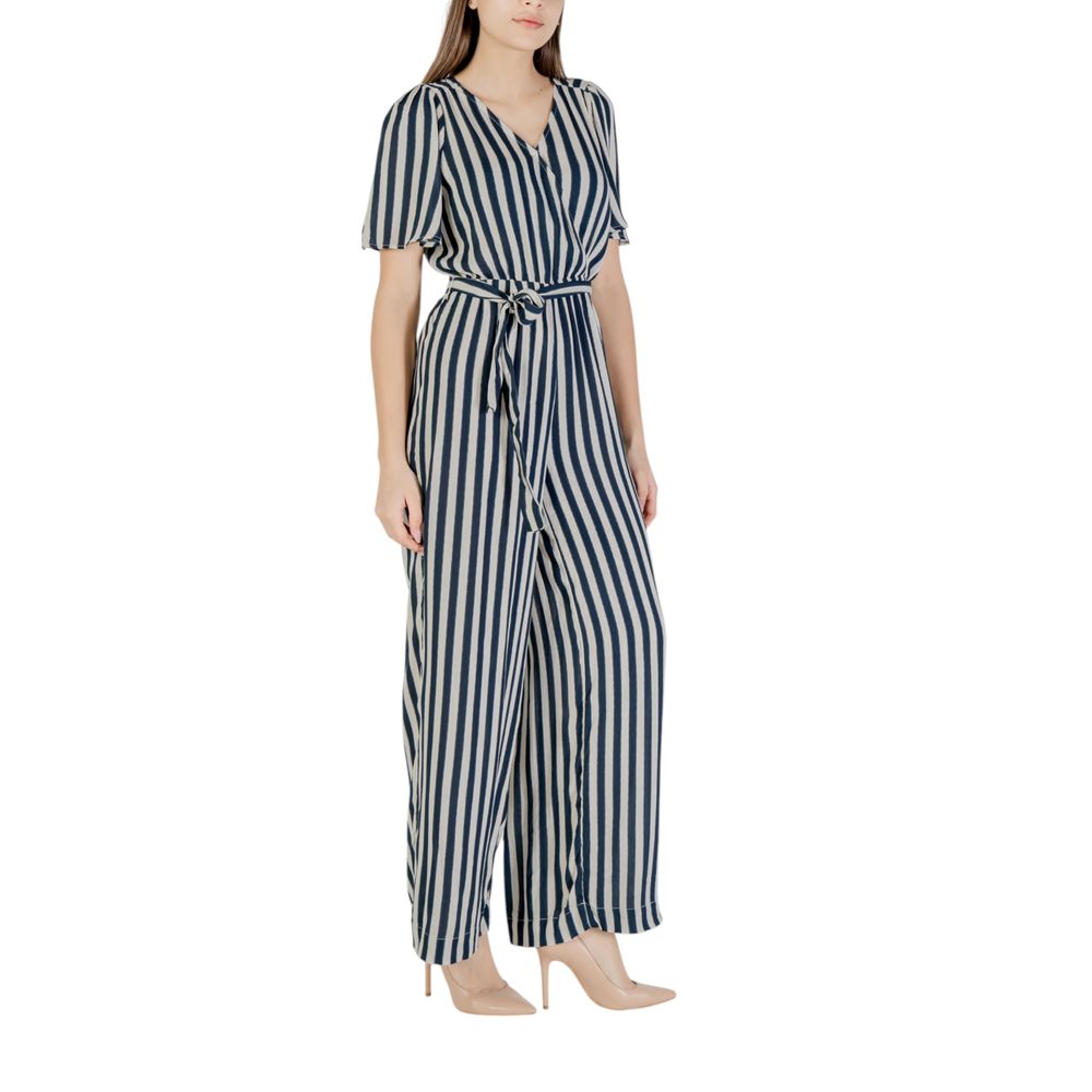 ICHI – Blauer Viskose-Jumpsuit