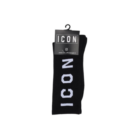 Icon Black Cotton Socks