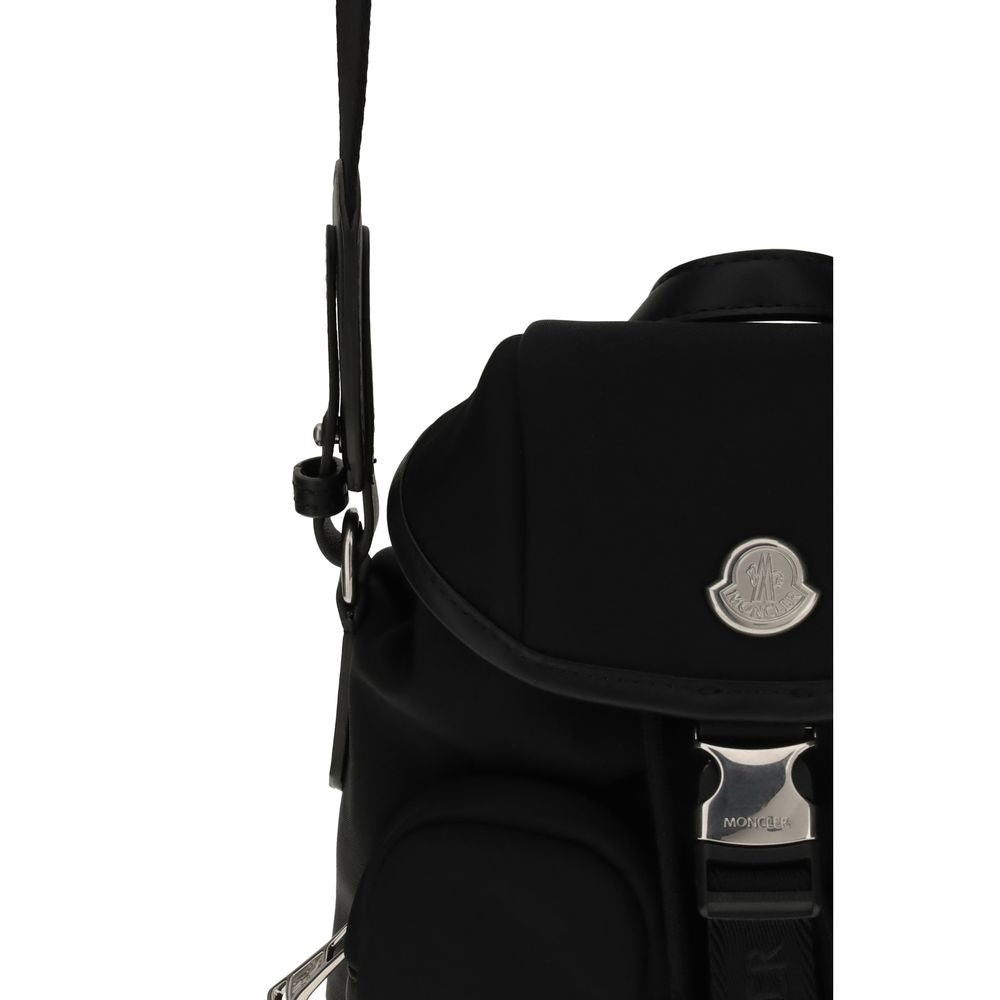 Moncler Rucksack aus schwarzem Leder