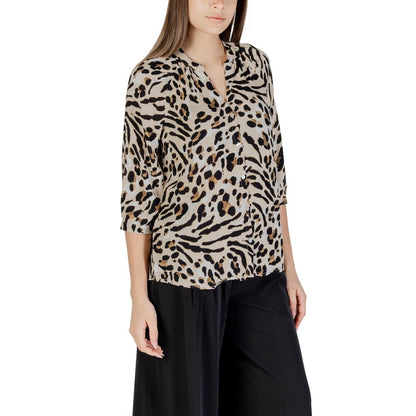 ICHI – Beige Viskosebluse