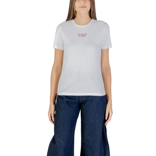 Only – Bordeauxfarbenes Baumwoll-T-Shirt