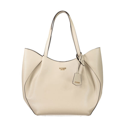 Guess Jeans Beige Polyethylen Damen Handtasche