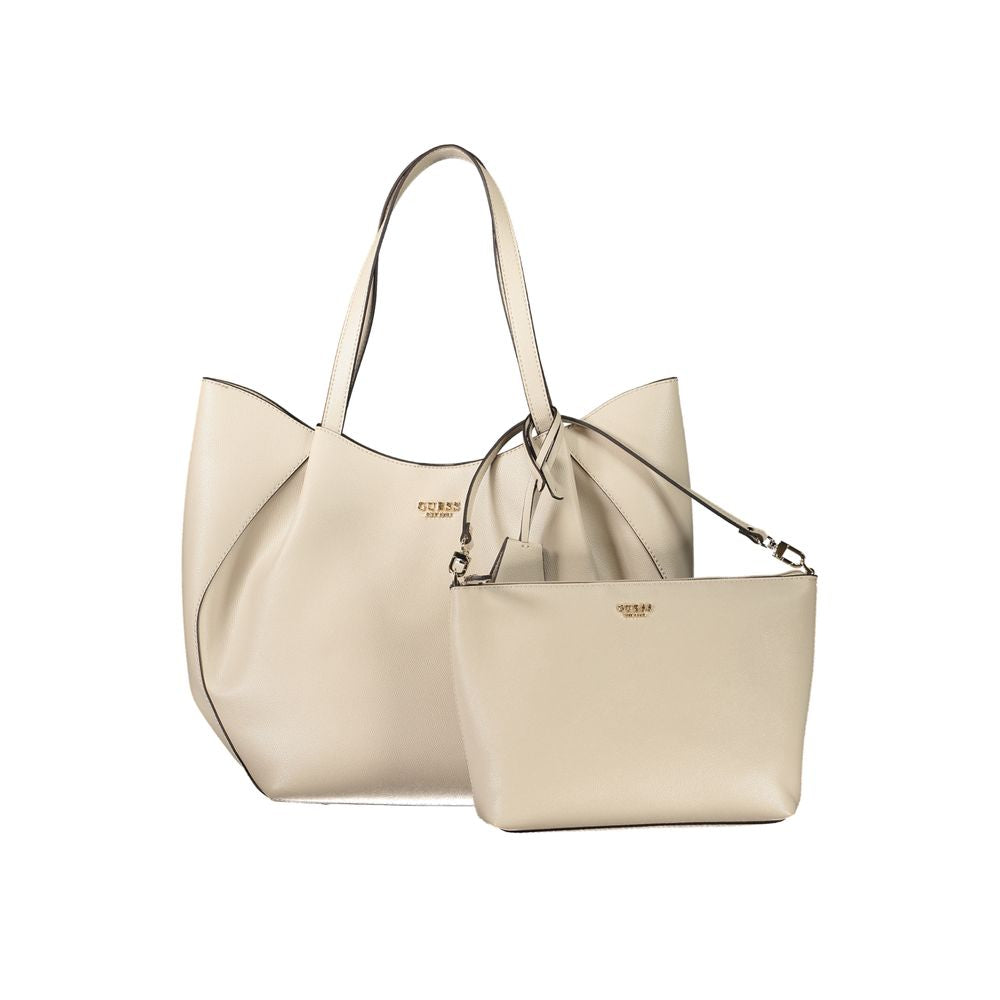 Guess Jeans Beige Polyethylen Damen Handtasche