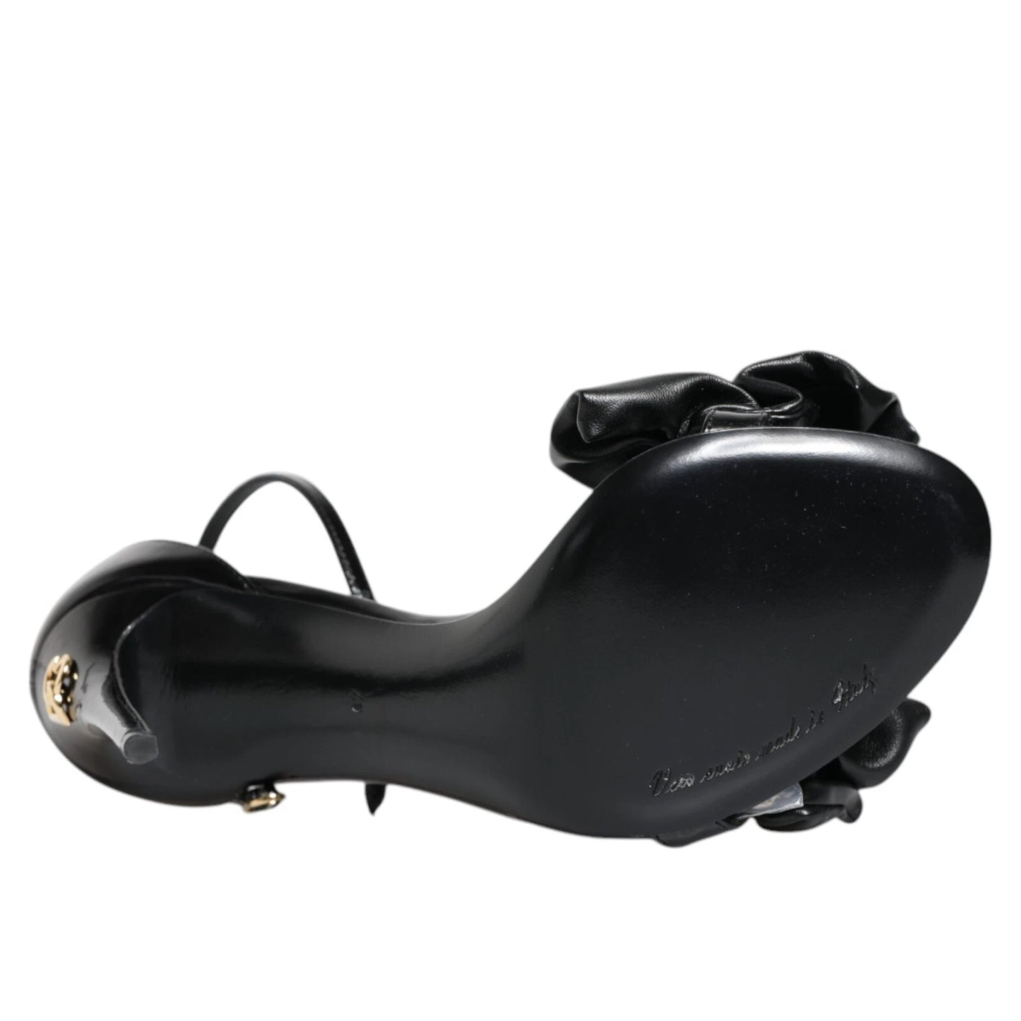 Dolce &amp; Gabbana – Sandalen mit Knöchelriemen aus schwarzem Leder