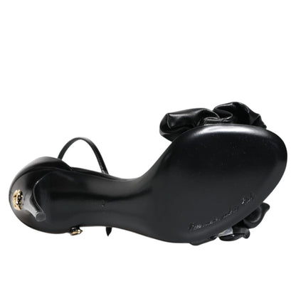 Dolce &amp; Gabbana – Sandalen mit Knöchelriemen aus schwarzem Leder