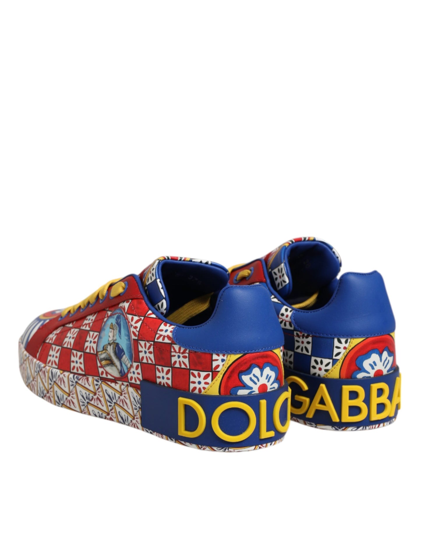 Dolce &amp; Gabbana – Portofino Carretto – Sneakers aus bedrucktem Leder