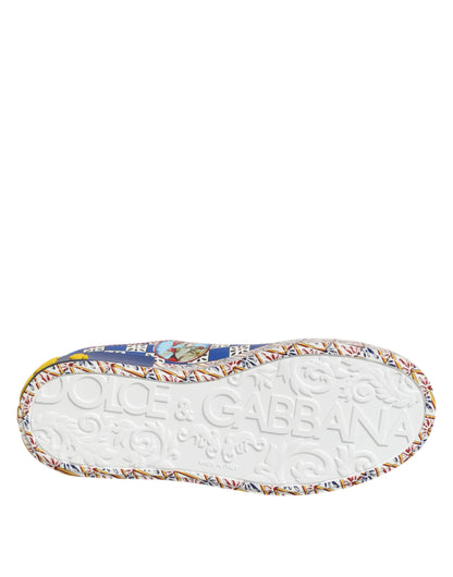 Dolce &amp; Gabbana – Portofino Carretto – Sneakers aus bedrucktem Leder