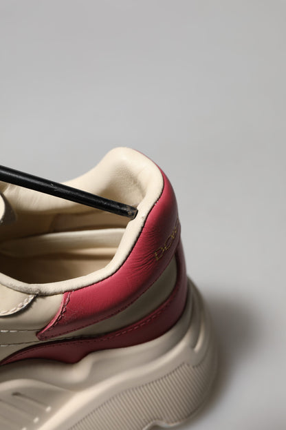 Dolce &amp; Gabbana Daymaster Sneakers aus weißem und rosa Leder