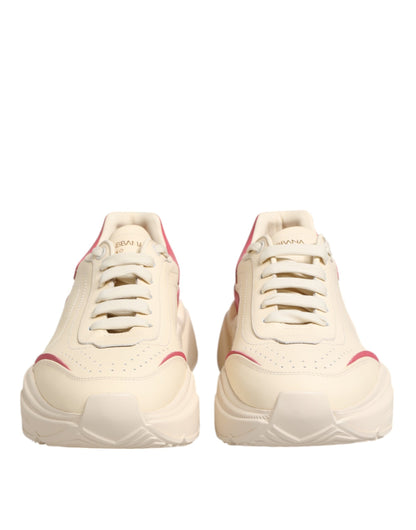 Dolce &amp; Gabbana Daymaster Sneakers aus weißem und rosa Leder