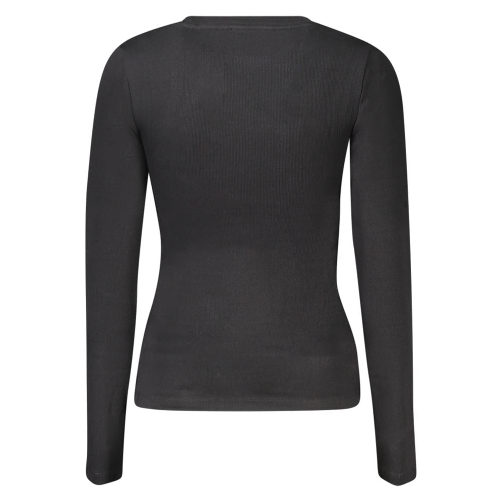 Guess Jeans Schwarzes Baumwoll-T-Shirt für Damen