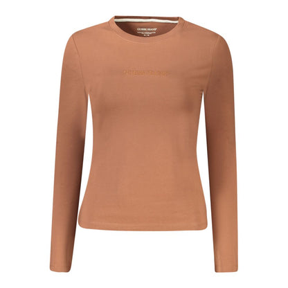 Guess Jeans Braunes Baumwoll-T-Shirt für Damen