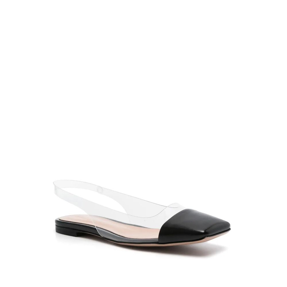 Gianvito Rossi Schwarze Ballerinas aus Plexiglas