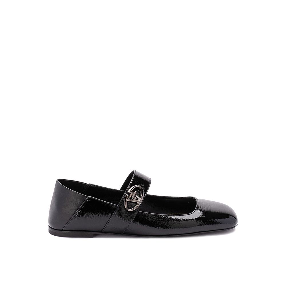 Valentino Garavani Ballerinas aus schwarzem Kalbsleder