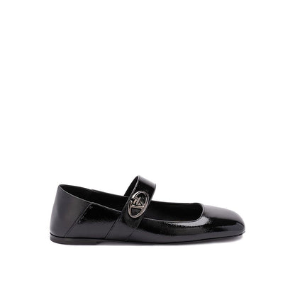 Valentino Garavani Ballerinas aus schwarzem Kalbsleder