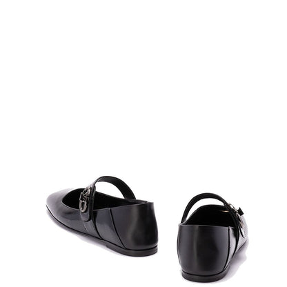 Valentino Garavani Ballerinas aus schwarzem Kalbsleder