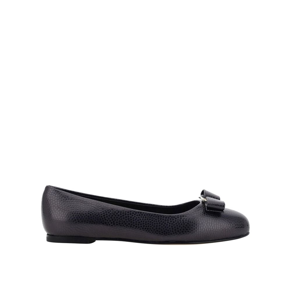Salvatore Ferragamo Ballerinas aus schwarzem Kalbsleder