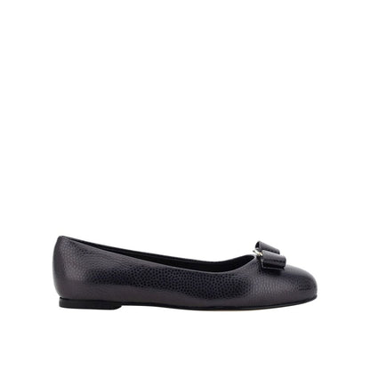 Salvatore Ferragamo Ballerinas aus schwarzem Kalbsleder