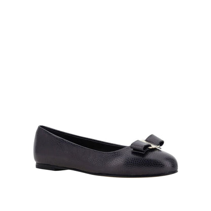 Salvatore Ferragamo Ballerinas aus schwarzem Kalbsleder