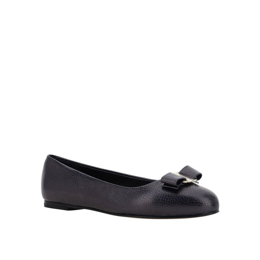 Salvatore Ferragamo Ballerinas aus schwarzem Kalbsleder