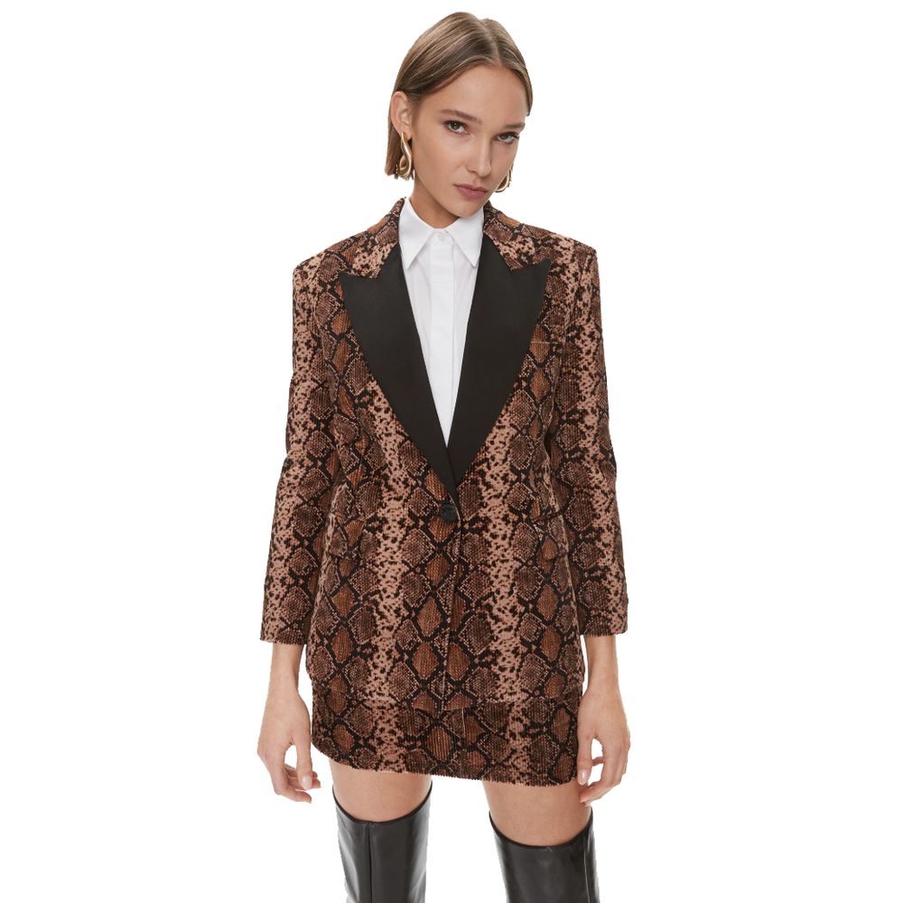 PINKO Brown Cotton Women Blazer