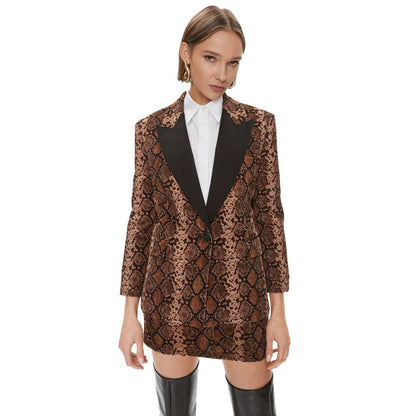 PINKO Brown Cotton Women Blazer