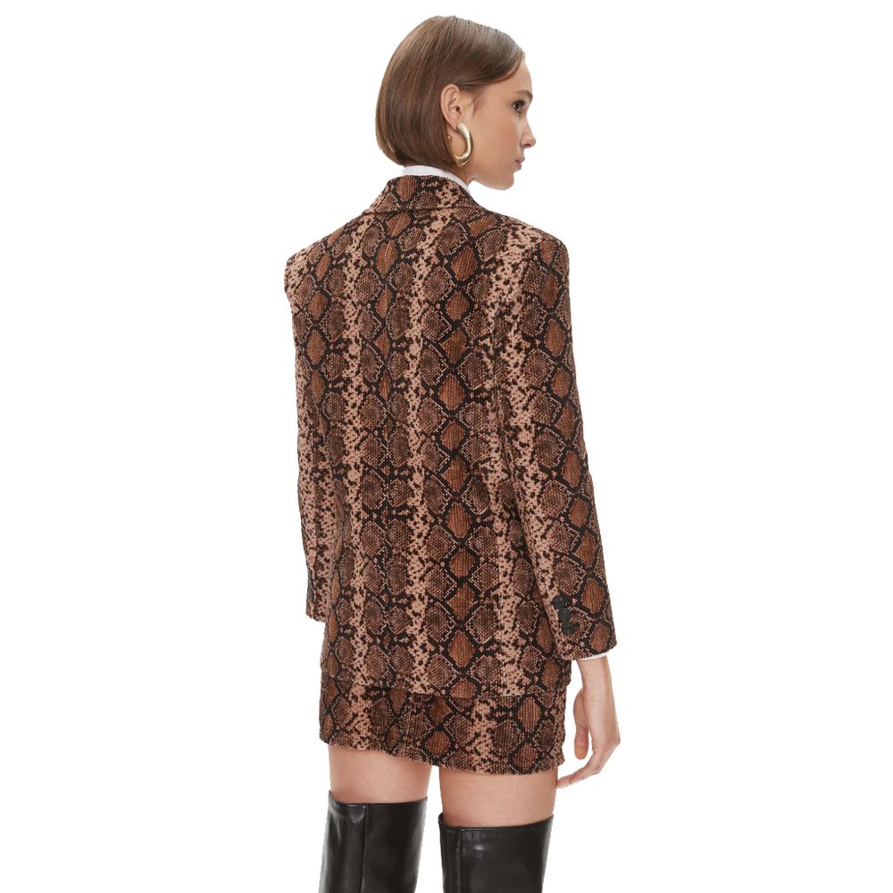 PINKO Brown Cotton Women Blazer