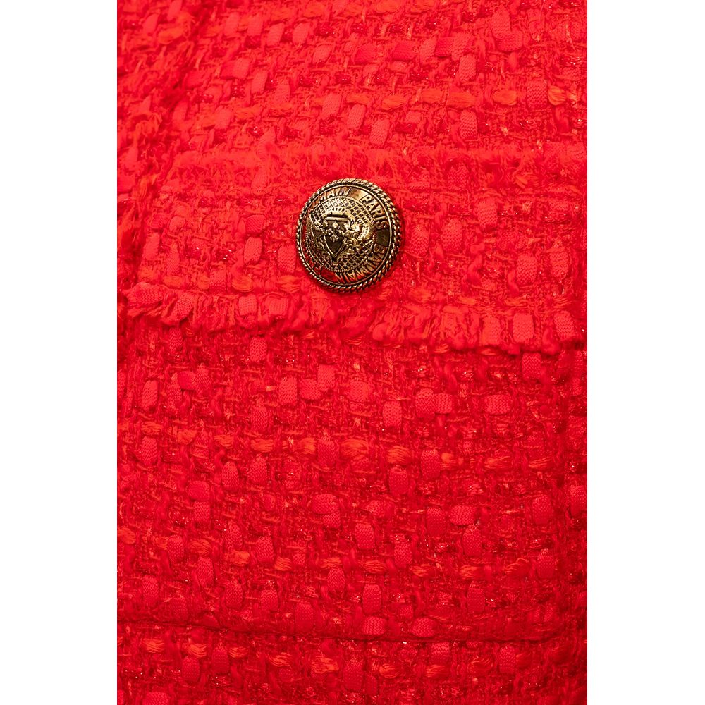 Balmain Roter Wollblazer für Damen