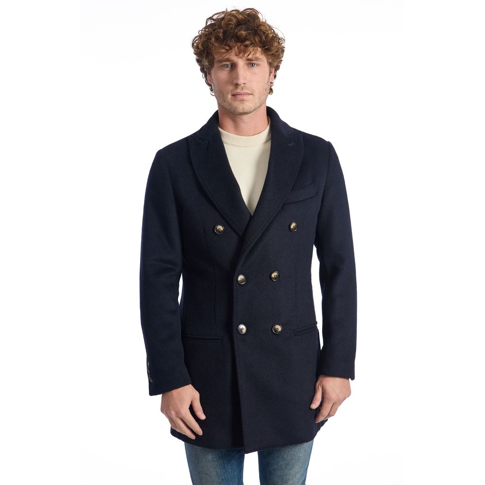Roberto Pepe Luxus Blaue Wolljacke für Herren