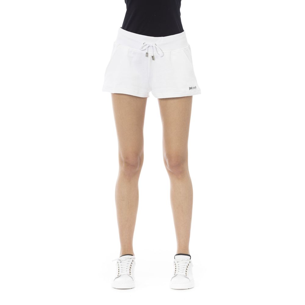 Just Cavalli – Weiße Sweatshorts aus Baumwolle für Damen