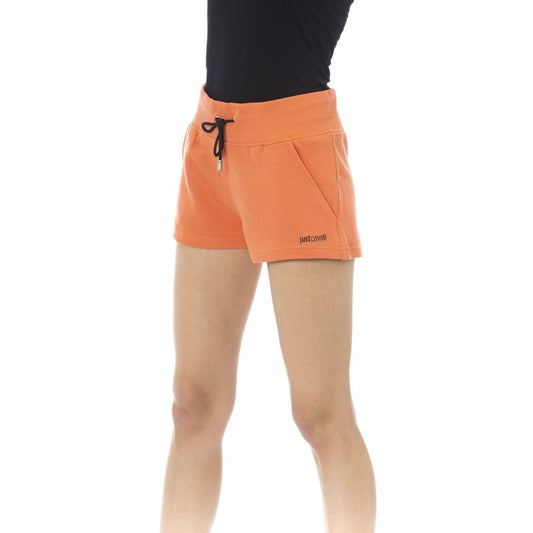 Just Cavalli Orangefarbene Damenshorts aus Baumwolle