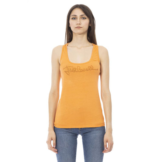 Just Cavalli – Orangefarbenes Viskose-Tanktop