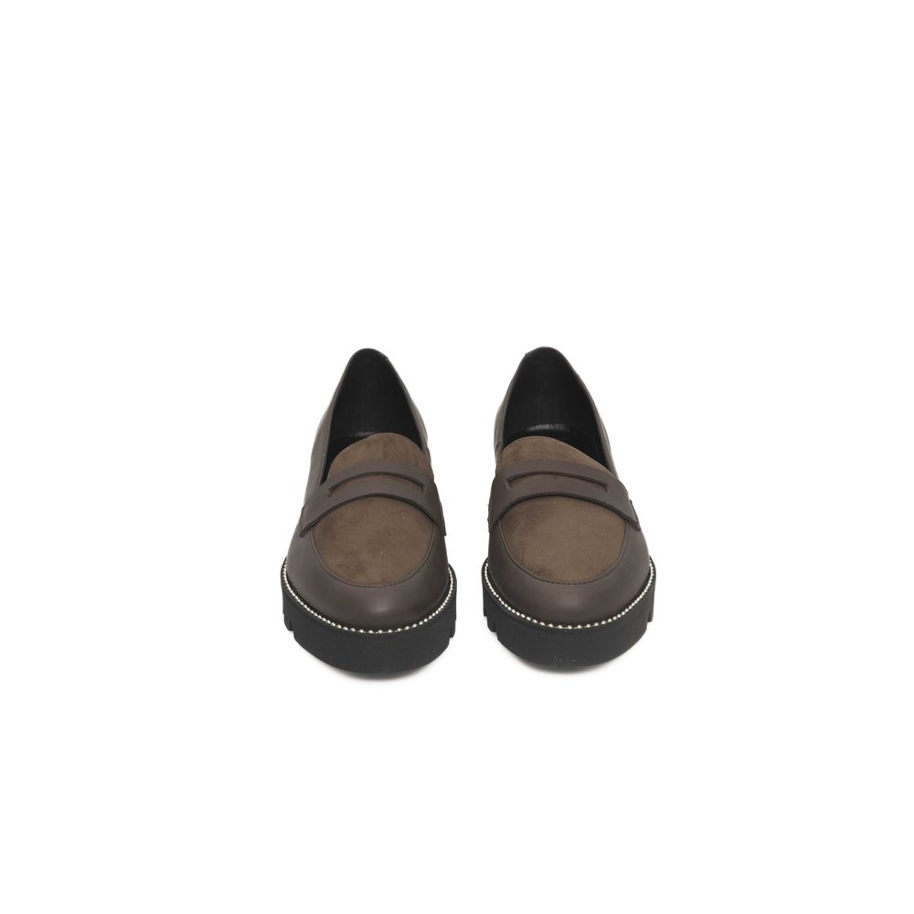 Cerruti 1881 Damen-Loafer aus braunem Rindsleder
