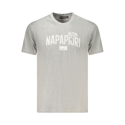 Napapijri Graues Baumwoll-T-Shirt für Herren
