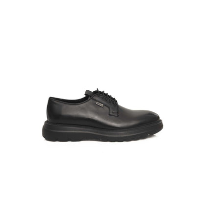Cerruti 1881 Black Calfskin Men Derby Shoe