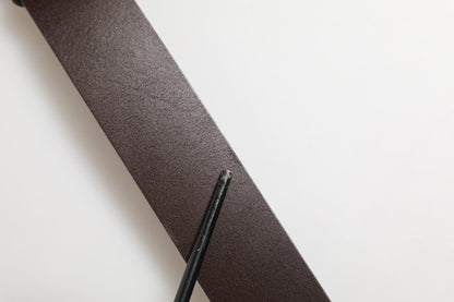 Dolce &amp; Gabbana Brauner Ledergürtel mit Barock-DG-Goldschnalle für Herren