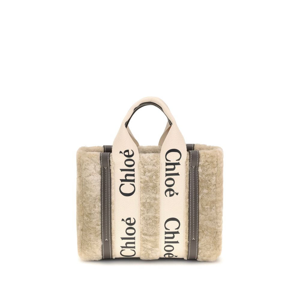 Chloé Small Woody Shearling Tote Bag