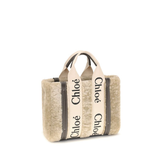 Chloé Small Woody Shearling Tote Bag