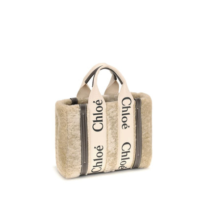 Chloé Small Woody Shearling Tote Bag