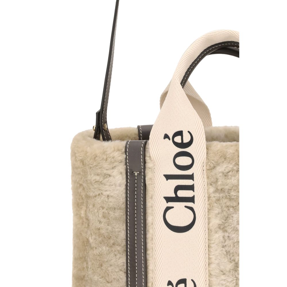 Chloé Small Woody Shearling Tote Bag