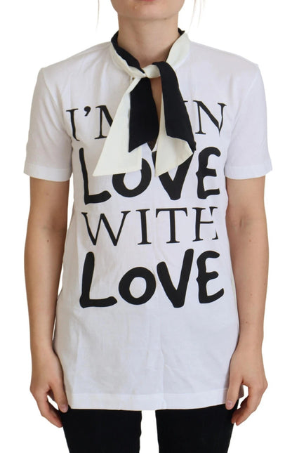 Dolce &amp; Gabbana – Weißes T-Shirt mit LOVE-Print aus Baumwolle