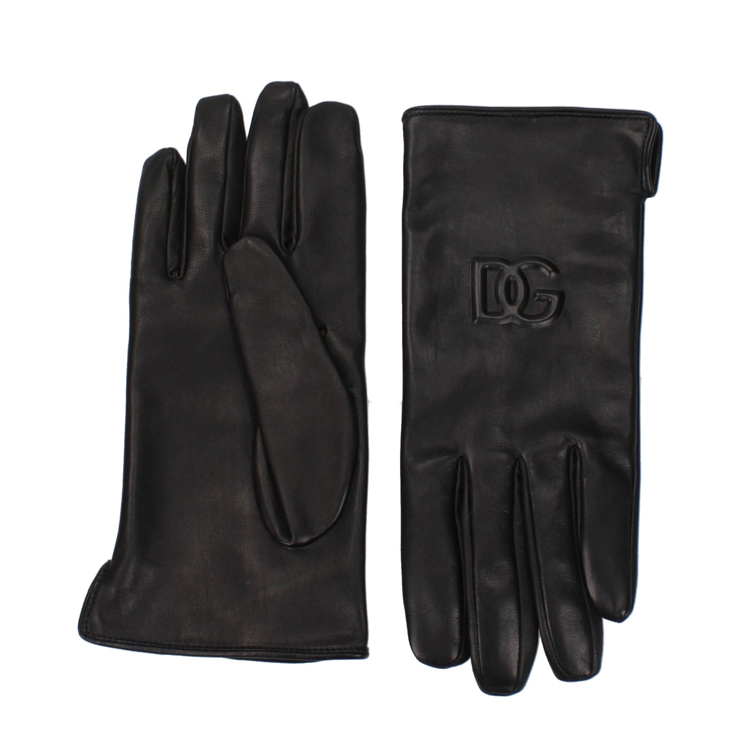 Dolce & Gabbana Black Leather Gloves