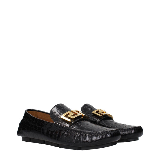Versace – Slipper aus schwarzem Leder