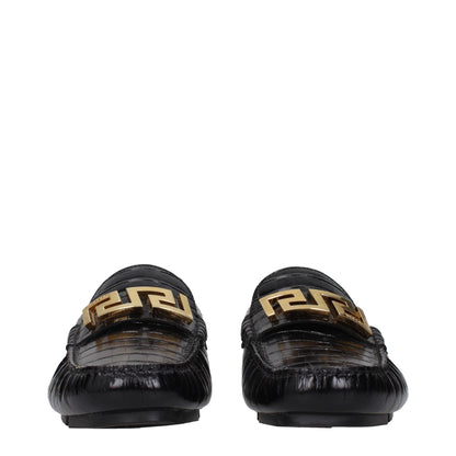 Versace – Slipper aus schwarzem Leder