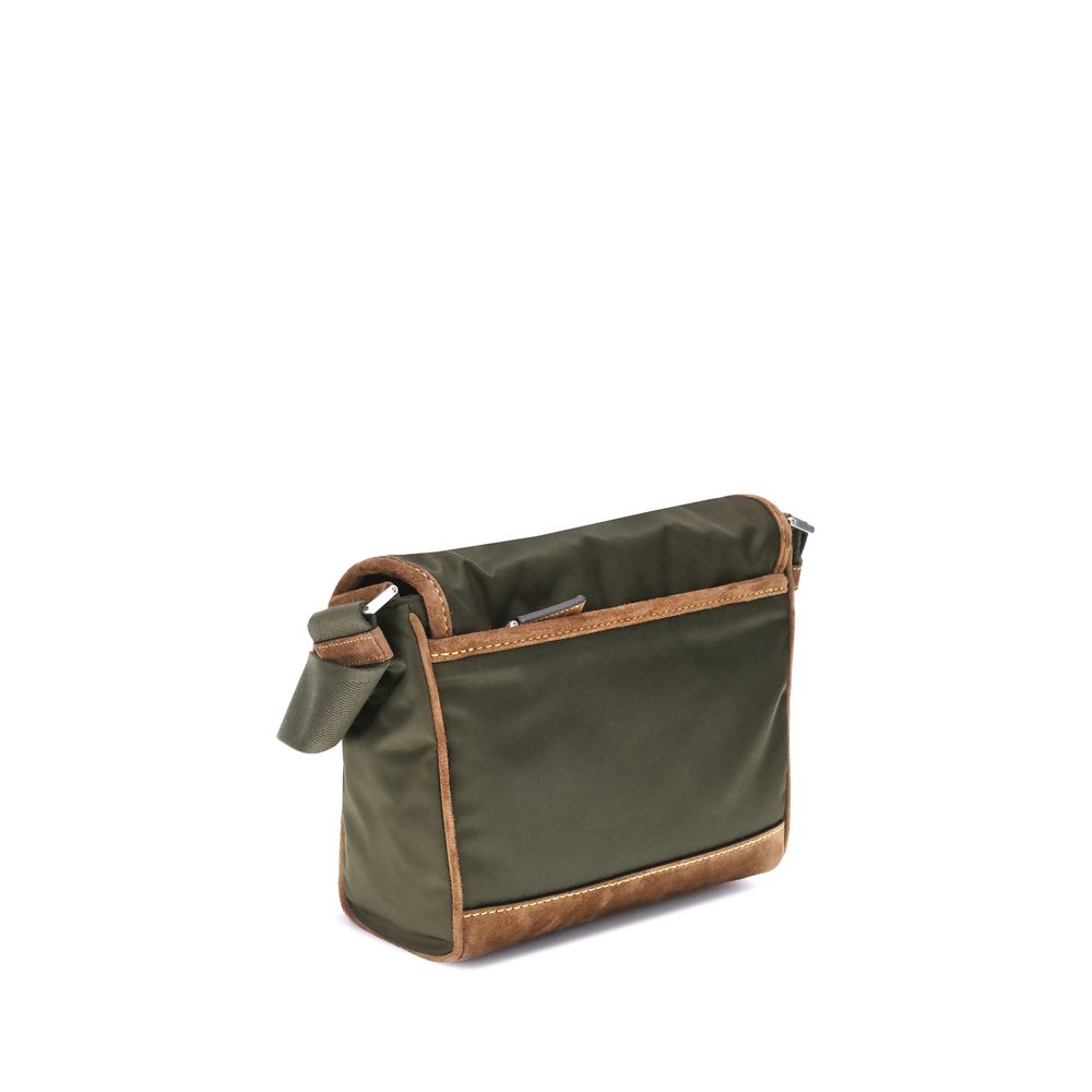 Prada – Mittelgroße Schultertasche aus Re-Nylon und Leder