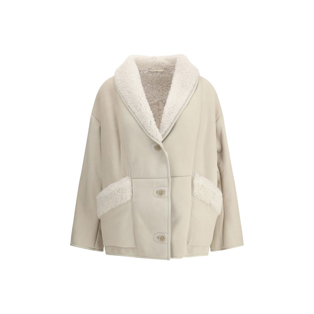 Salvatore Santoro Lederjacke in Creme